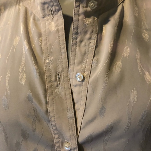 Evan Picone collarless dress shirt with lantern style sleeves 1980’s M-L - Picture 2 of 9